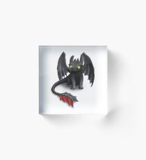 Toothless, Night Fury Inspired Dragon. Acrylic Block