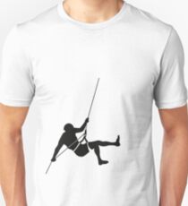 Climber climbing on the wall hill Unisex T-Shirt
