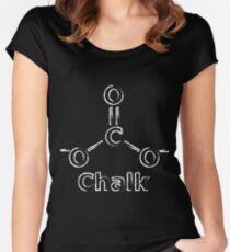 climb boulder chalk bag design white Women's Fitted Scoop T-Shirt
