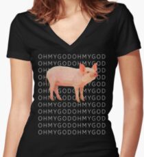 Shane Pig Oh my God T-shirt - Dawson style Women's Fitted V-Neck T-Shirt