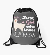 Just A Girl Who Loves Llamas Drawstring Bag