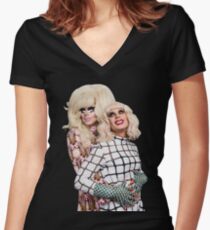 Trixya Kiss Titanic - Trixie Mattel and Katya Zamolódchikova Women's Fitted V-Neck T-Shirt