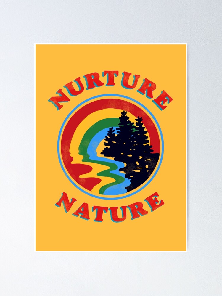 Alternate view of nurture nature vintage environmentalist design Poster