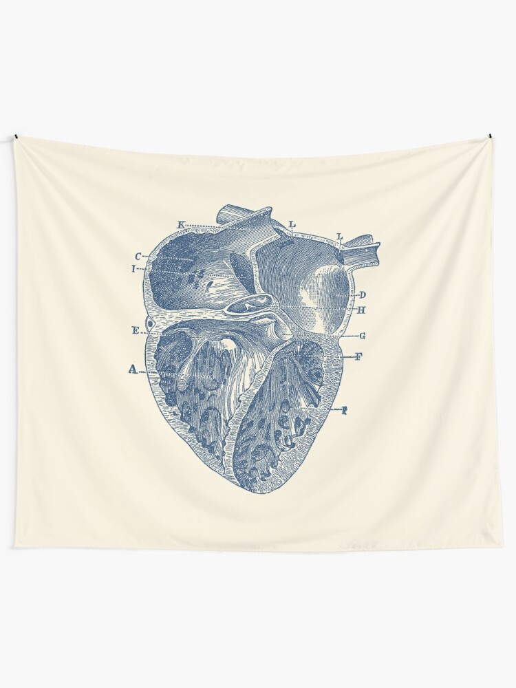 Inner Heart Diagram Vintage Anatomy Wall Tapestry
