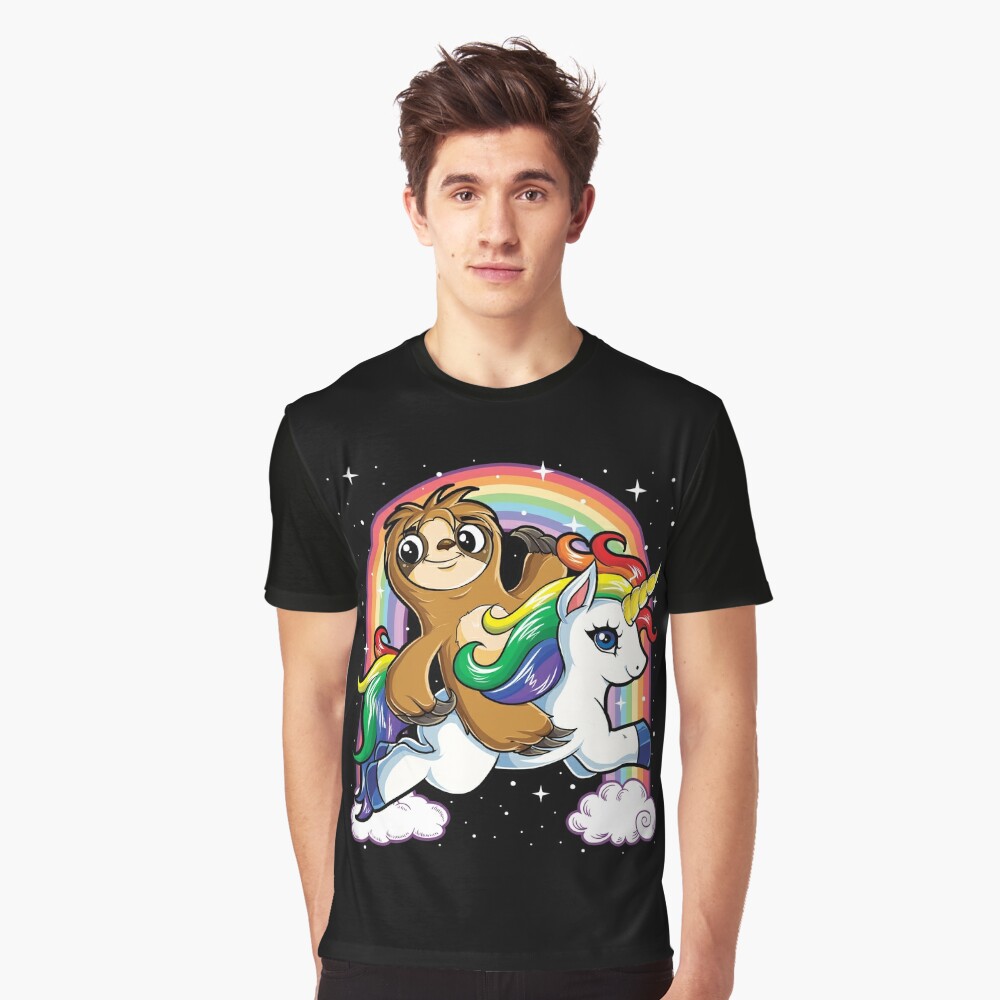 sloth riding unicorn shirt