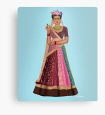 Indischer Frida Kahlo Metalldruck