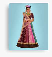 Indian Frida kahlo Canvas Print