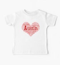 Heart of Austin Red Heart Word Cloud Products Baby T-Shirt