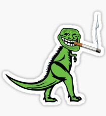Funny Smoking Cigarette Dinosaur T-Rex Memes Sticker