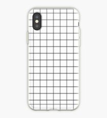 White Aesthetic Grid iPhone Case