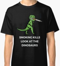 Funny Smoking Cigarette Dinosaur T-Rex Classic T-Shirt