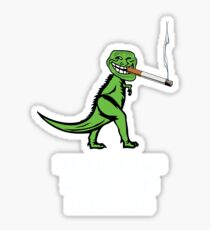 Funny Smoking Cigarette Dinosaur T-Rex Sticker