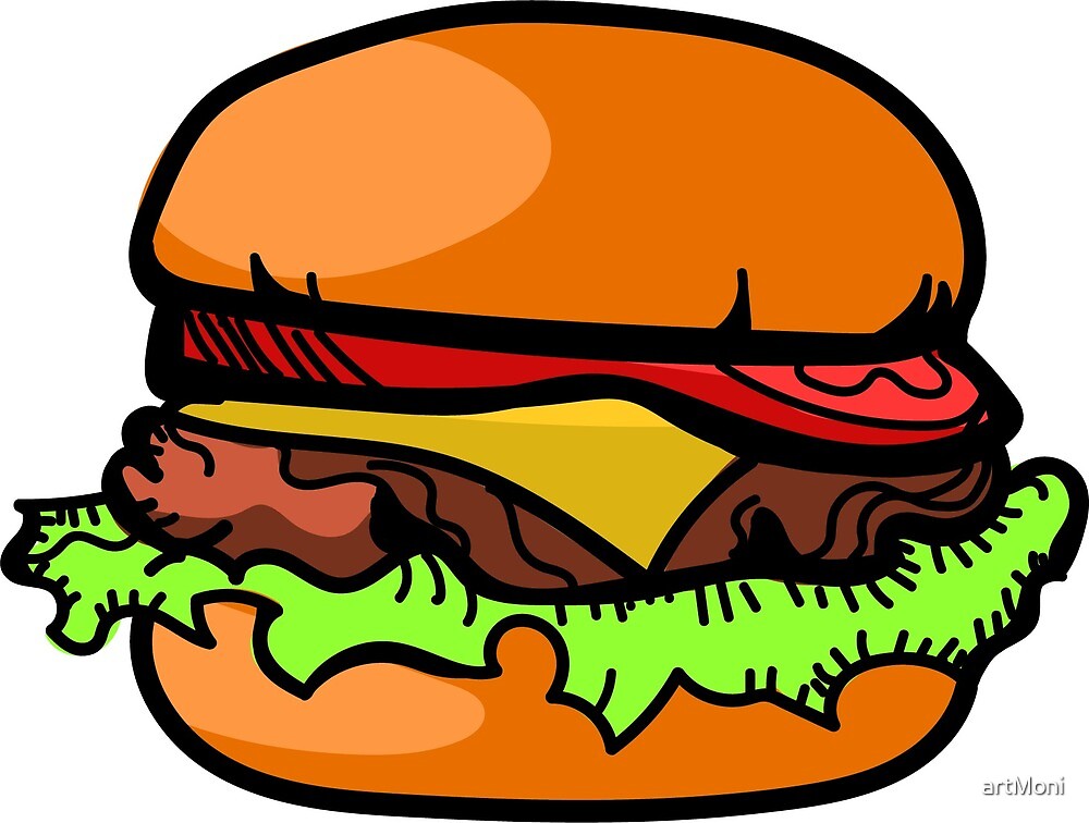 "Cartoon Hamburger" By ArtMoni | Redbubble