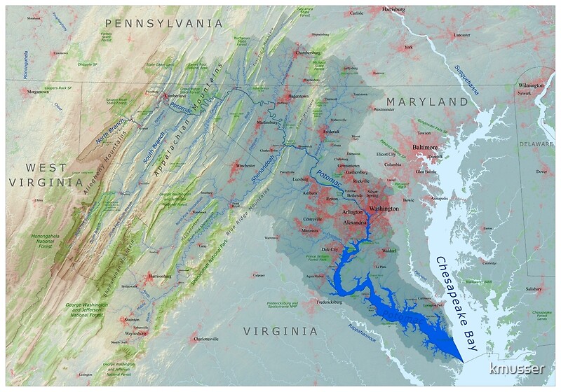 potomac-river-watershed-map-labeled-by-kmusser-redbubble