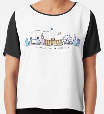 London Skyline. United Kingdom, Great Britain Chiffon Top