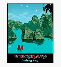 HALONG BAY: Vintage Vietnam Travel Advertising Print Photographic Print