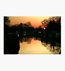Sunset Over Willington Moorings Photographic Print