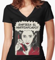 La casa de papel Women's Fitted V-Neck T-Shirt