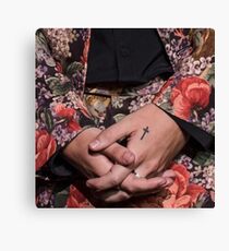 Harry Styles flower pink tattoos Canvas Print
