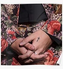 Harry Styles flower pink tattoos Poster