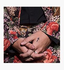 Harry Styles flower pink tattoos Photographic Print