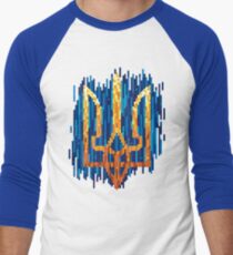 Ukrainian Tryzub with tapestry effect Baseball ¾ Sleeve T-Shirt
