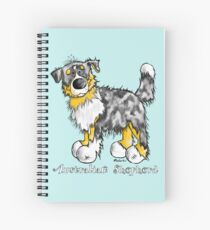 Cute Australian Shepherd Cartoon Spiral Notebook
