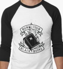 Camiseta ¾ bicolor para hombre Burn Your Black Books