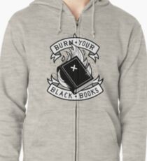 Brennen Sie Ihre schwarzen Bücher Hoodie mit Reißverschluss