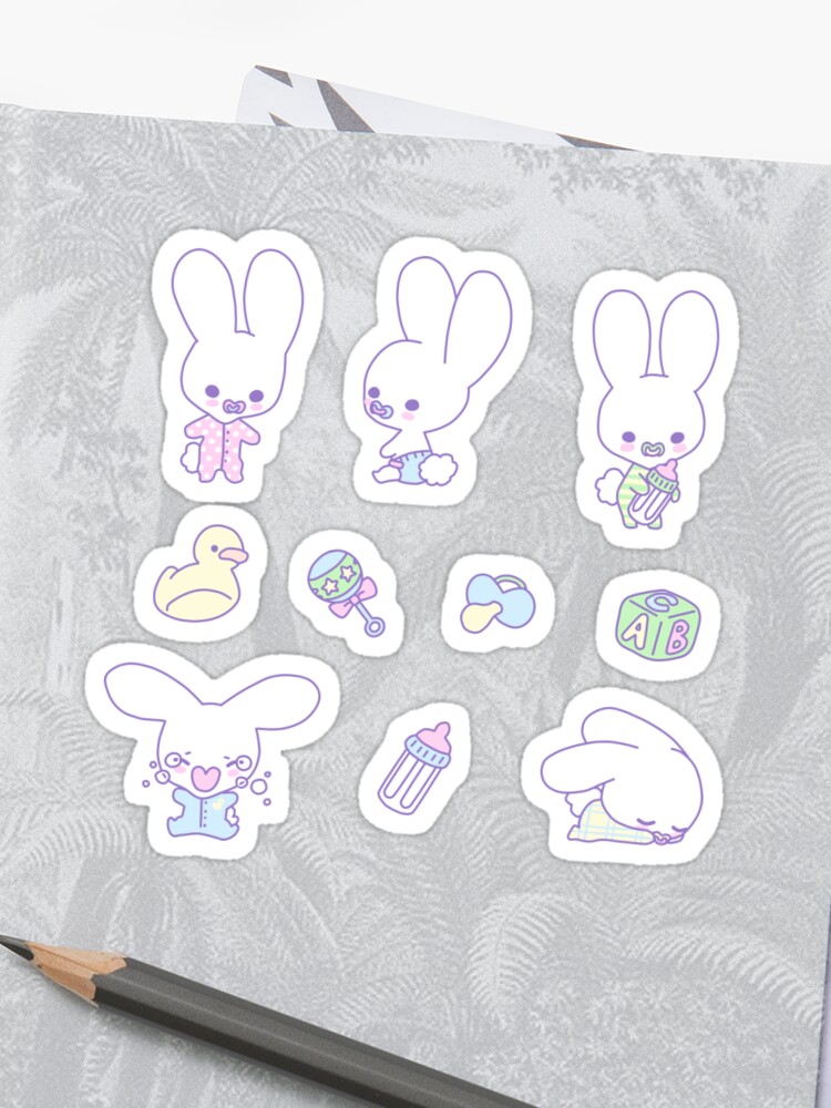 Good Night Baby Bunny Sticker By Ohsweetie Redbubble