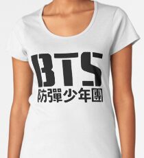BTS Bangtan Boys Logo/Text Premium Scoop T-Shirt