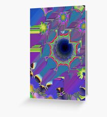 Peacock feather glitch (retro) Greeting Card