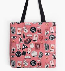 Tarot Iconography on Pink Tote Bag