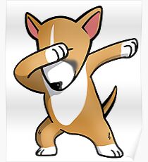 Funny Fawn English Bull Terrier Dabbing Poster