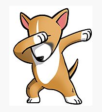 Funny Fawn English Bull Terrier Dabbing Photographic Print