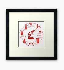 Chemistry scientific, education elements. Framed Print