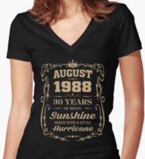 August 1988 Sunshine mixed Hurricane Women's Fitted V-Neck T-Shirt
