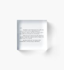 Anonymous Letter to Sammi Acrylic Block