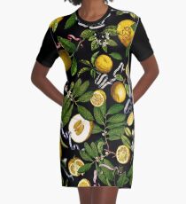 Lemon Tree - Black Graphic T-Shirt Dress