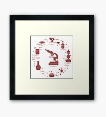 Chemistry scientific, education elements. Framed Print