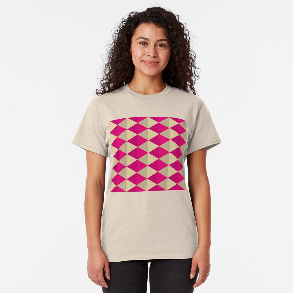 Geometric Pattern: Split Diamond: Pink Classic T-Shirt