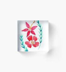 tropic floral Acrylic Block