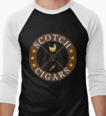 Scotch And Cigars Drinkers And Smokers Men's Baseball ¾ T-Shirt