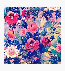 blue floral Photographic Print