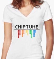 Chiptune Women's Fitted V-Neck T-Shirt