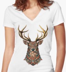 Camiseta entallada de cuello en V Dólar adornado
