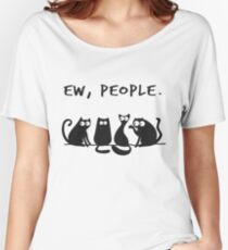 Camiseta ancha para mujer EW PEOPLE CAT LOVER T SHIRT