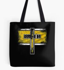 Police Dispatch Thin Gold Line Dispatcher Police Dispatcher Tote Bag