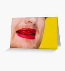 A red pair of lips Greeting Card