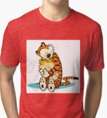 Calvin and Hobbes Hugging Tri-blend T-Shirt